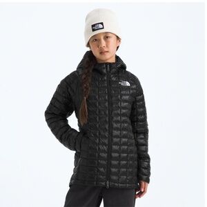 THE NORTH FACE JUNIOR GIRLS YOUTH KIDS THERMOBALL HOODED  PARKA IVORY SMALL  7/8